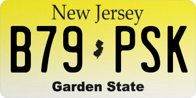 NJ license plate B79PSK