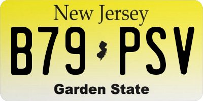 NJ license plate B79PSV