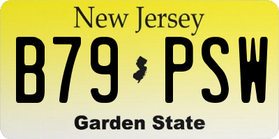 NJ license plate B79PSW