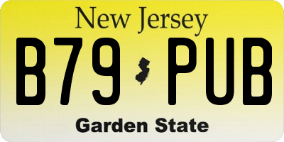 NJ license plate B79PUB