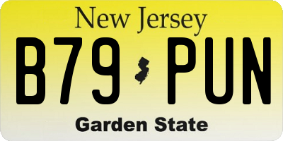 NJ license plate B79PUN
