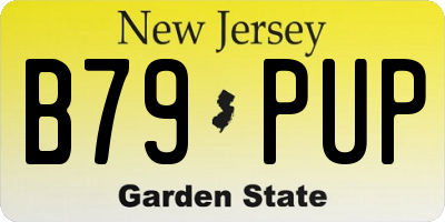 NJ license plate B79PUP