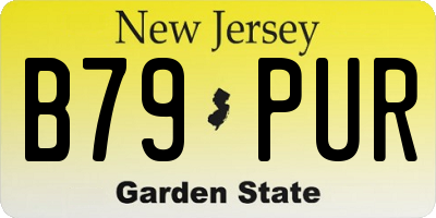NJ license plate B79PUR