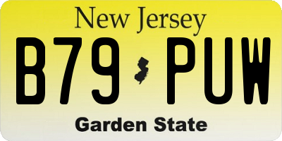 NJ license plate B79PUW
