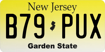 NJ license plate B79PUX