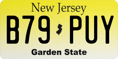 NJ license plate B79PUY