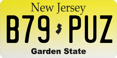 NJ license plate B79PUZ
