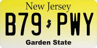 NJ license plate B79PWY