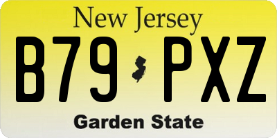 NJ license plate B79PXZ