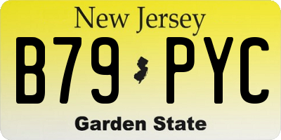 NJ license plate B79PYC