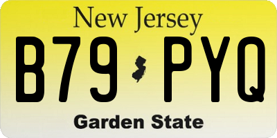 NJ license plate B79PYQ