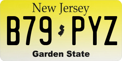 NJ license plate B79PYZ