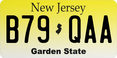 NJ license plate B79QAA