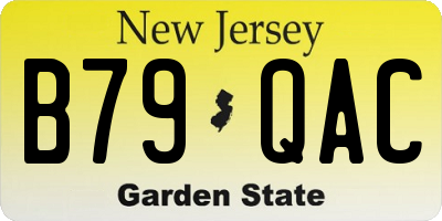 NJ license plate B79QAC