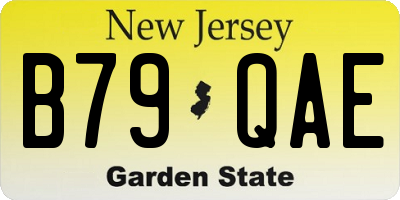 NJ license plate B79QAE