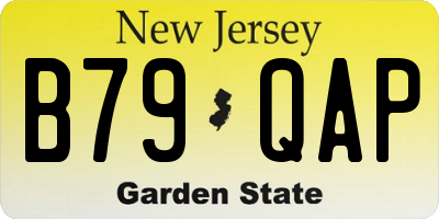 NJ license plate B79QAP