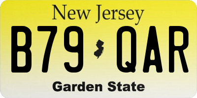 NJ license plate B79QAR