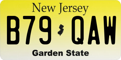 NJ license plate B79QAW