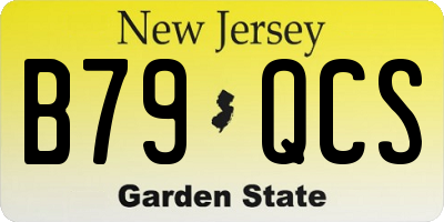 NJ license plate B79QCS