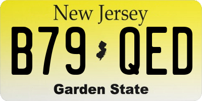 NJ license plate B79QED