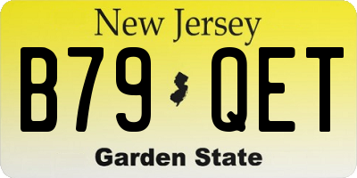 NJ license plate B79QET