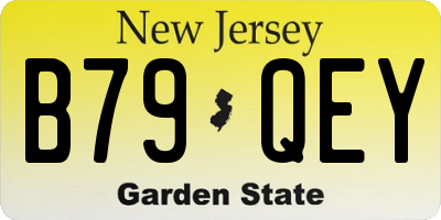 NJ license plate B79QEY
