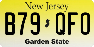 NJ license plate B79QFO