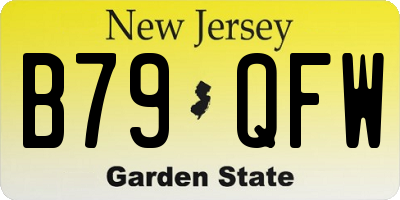 NJ license plate B79QFW