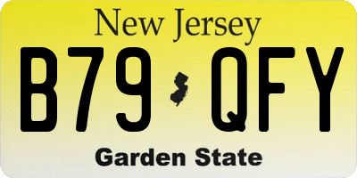 NJ license plate B79QFY