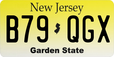 NJ license plate B79QGX
