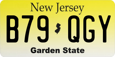 NJ license plate B79QGY