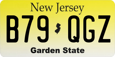 NJ license plate B79QGZ