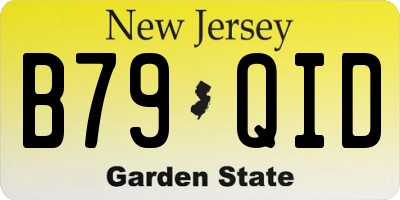 NJ license plate B79QID