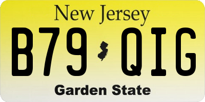 NJ license plate B79QIG