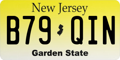 NJ license plate B79QIN