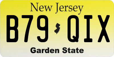 NJ license plate B79QIX