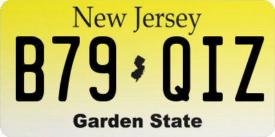 NJ license plate B79QIZ