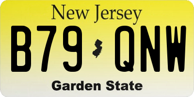 NJ license plate B79QNW