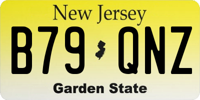 NJ license plate B79QNZ