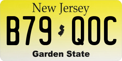 NJ license plate B79QOC