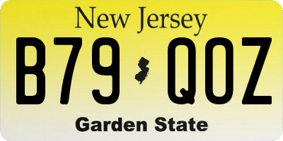 NJ license plate B79QOZ