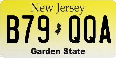NJ license plate B79QQA
