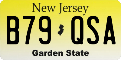 NJ license plate B79QSA