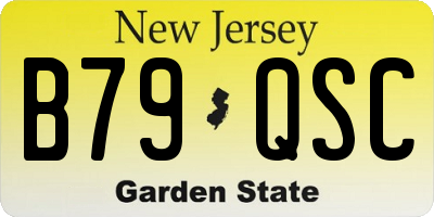 NJ license plate B79QSC