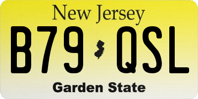 NJ license plate B79QSL