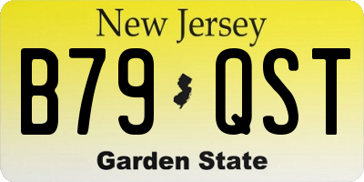 NJ license plate B79QST