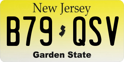 NJ license plate B79QSV