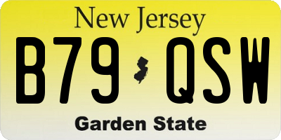 NJ license plate B79QSW
