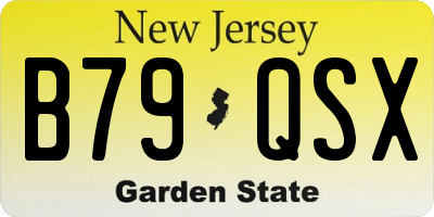 NJ license plate B79QSX