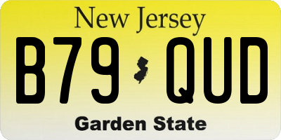 NJ license plate B79QUD